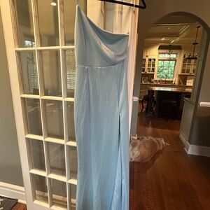 Showpo Sky Blue One-Shoulder Dress